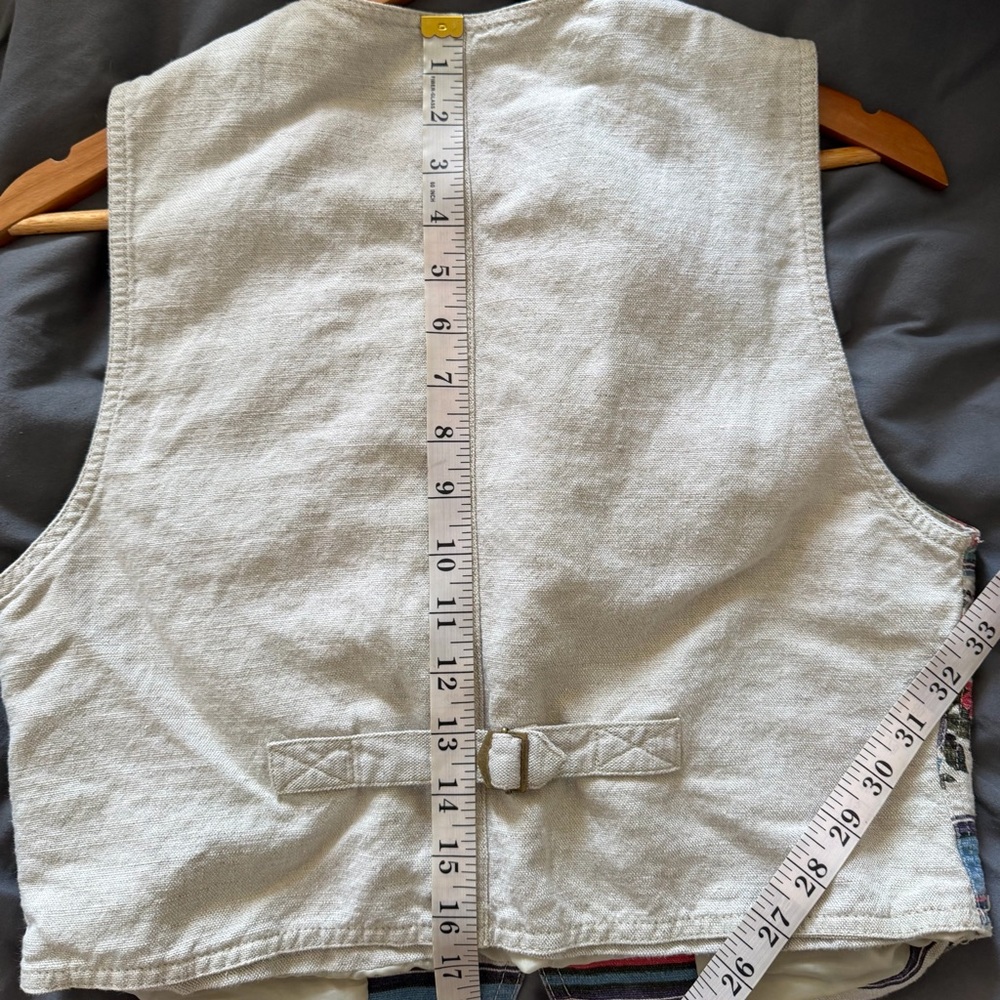 Vintage LizWear Petite Floral Linen Blend Button Down Vest size Small - Picture 7 of 7